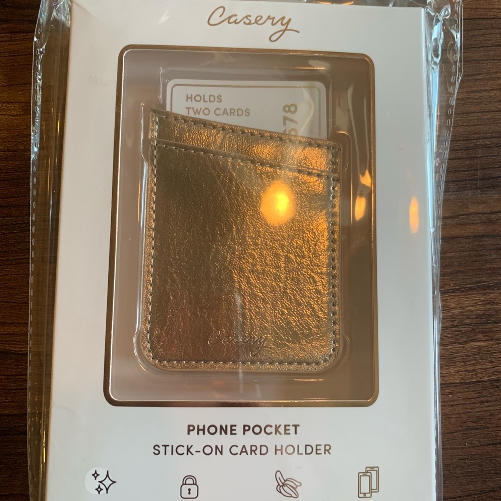 New Casery metallic gold stick-on phone pocket